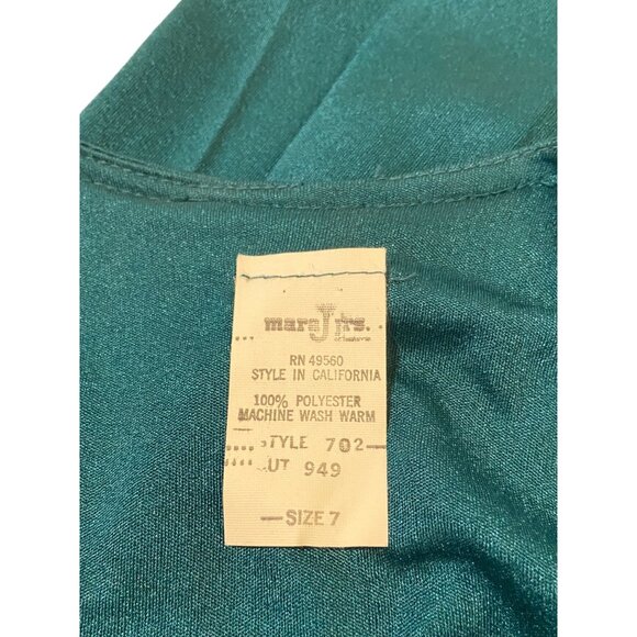 Mara J Jrs. Wrap Dress Green Size 7 NWT Deadstock Vintage Retro Mob Wife Boho - Picture 3 of 13